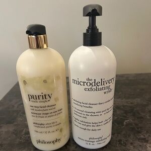 Philosophy Purity facial cleanser & microdelivery exfoliating wash.